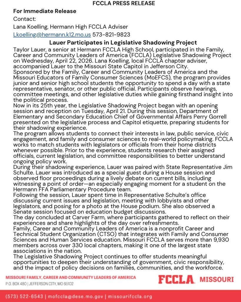 T. Lauer Press Release