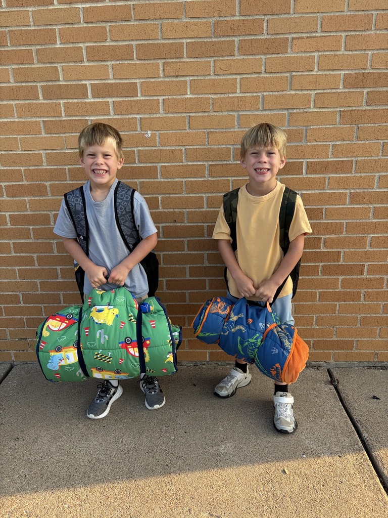 The Meyer twins on the first day of school