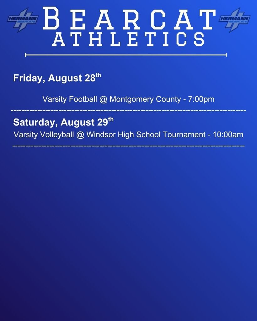 Bearcat Athletics 8/25 - 8/29