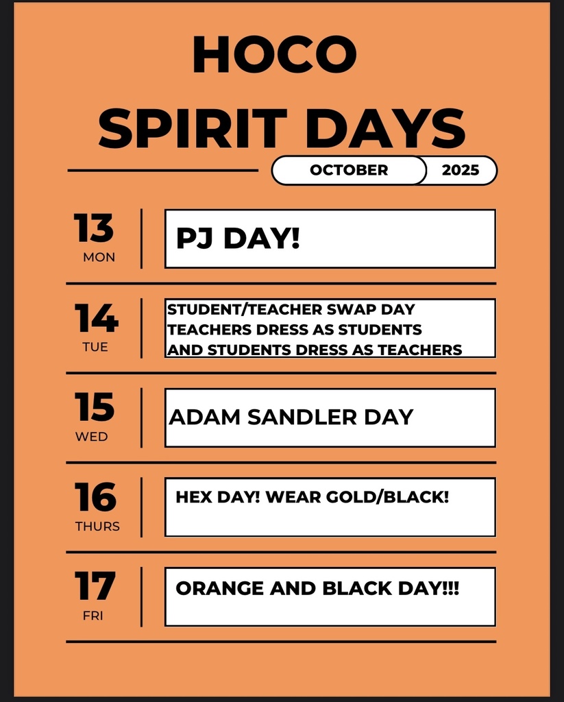 HOCO Spirit Days for OMS