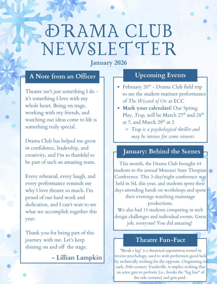 Drama Club Newsletter