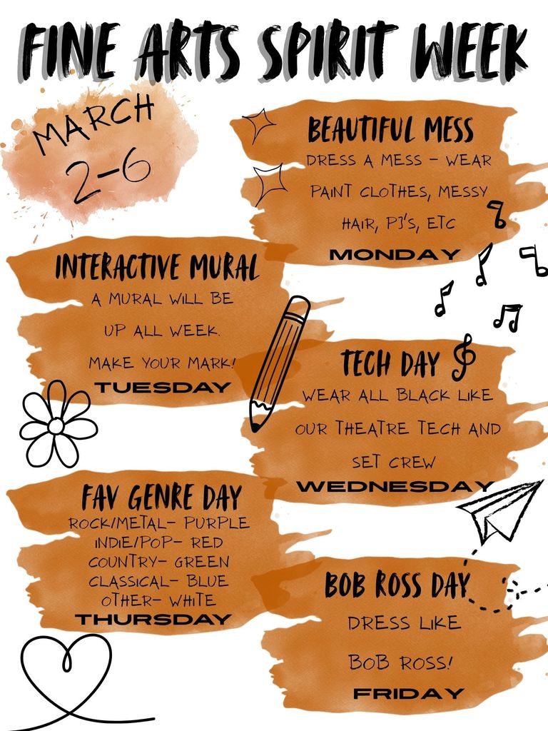 Fine Arts Spirit Week Days