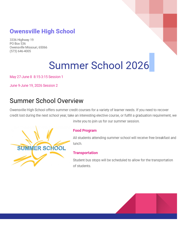High School Summer School