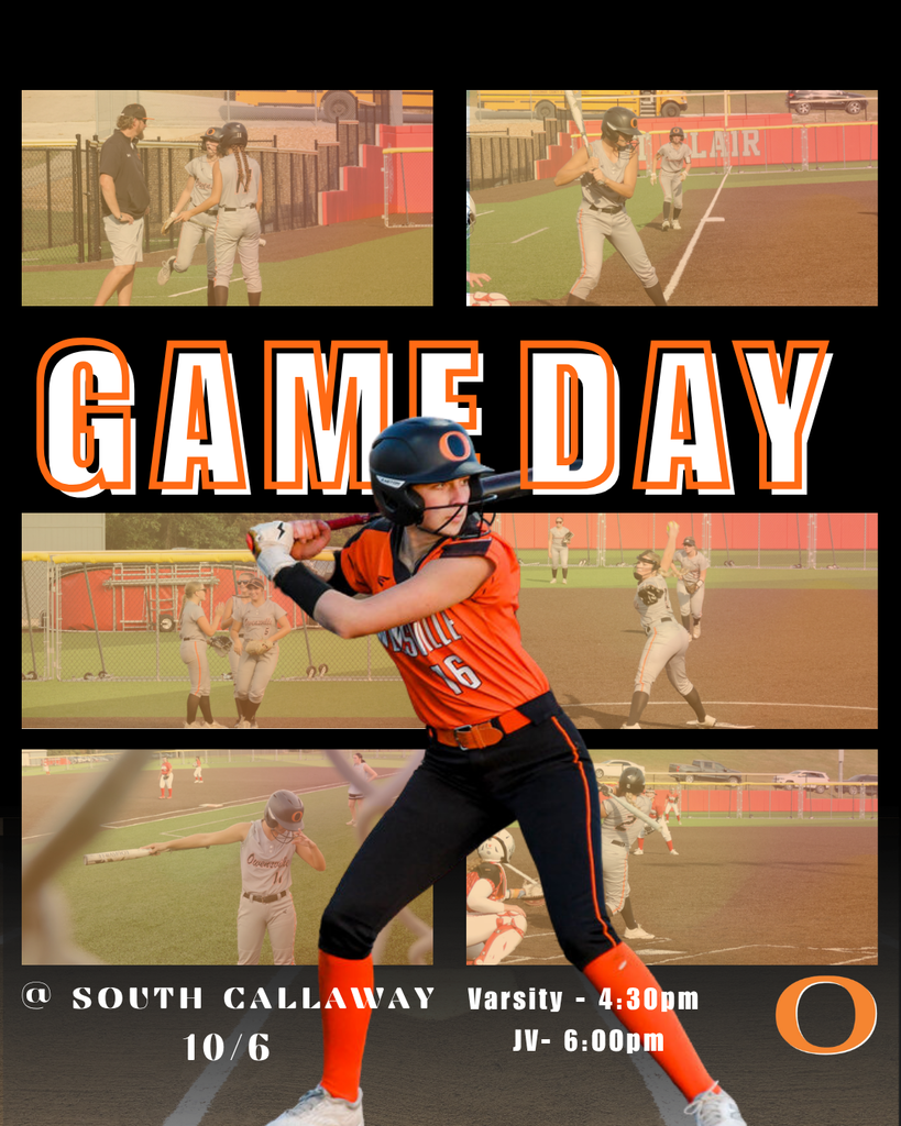 A collage of four images showing a softball game. A player swings a bat while another player runs. Times and locations are displayed.