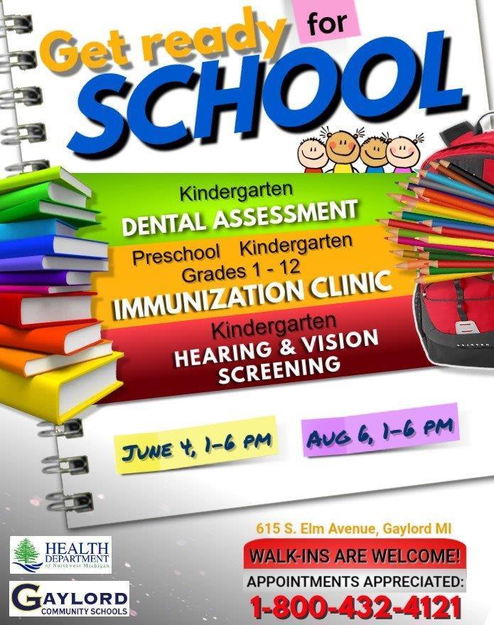 Get Ready for School - Dental, Vision, Hearing and Immunization Clinic