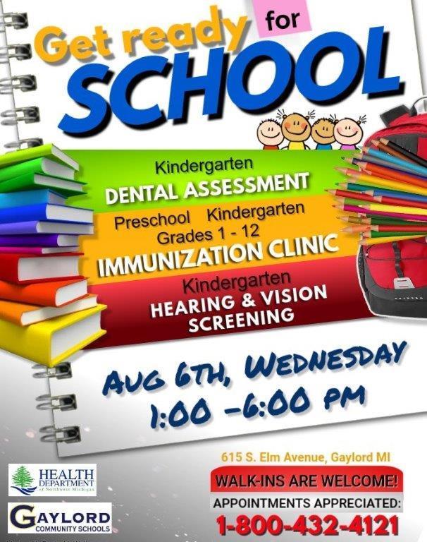 Get Ready for School - Dental, Vision, Hearing and Immunization Clinic