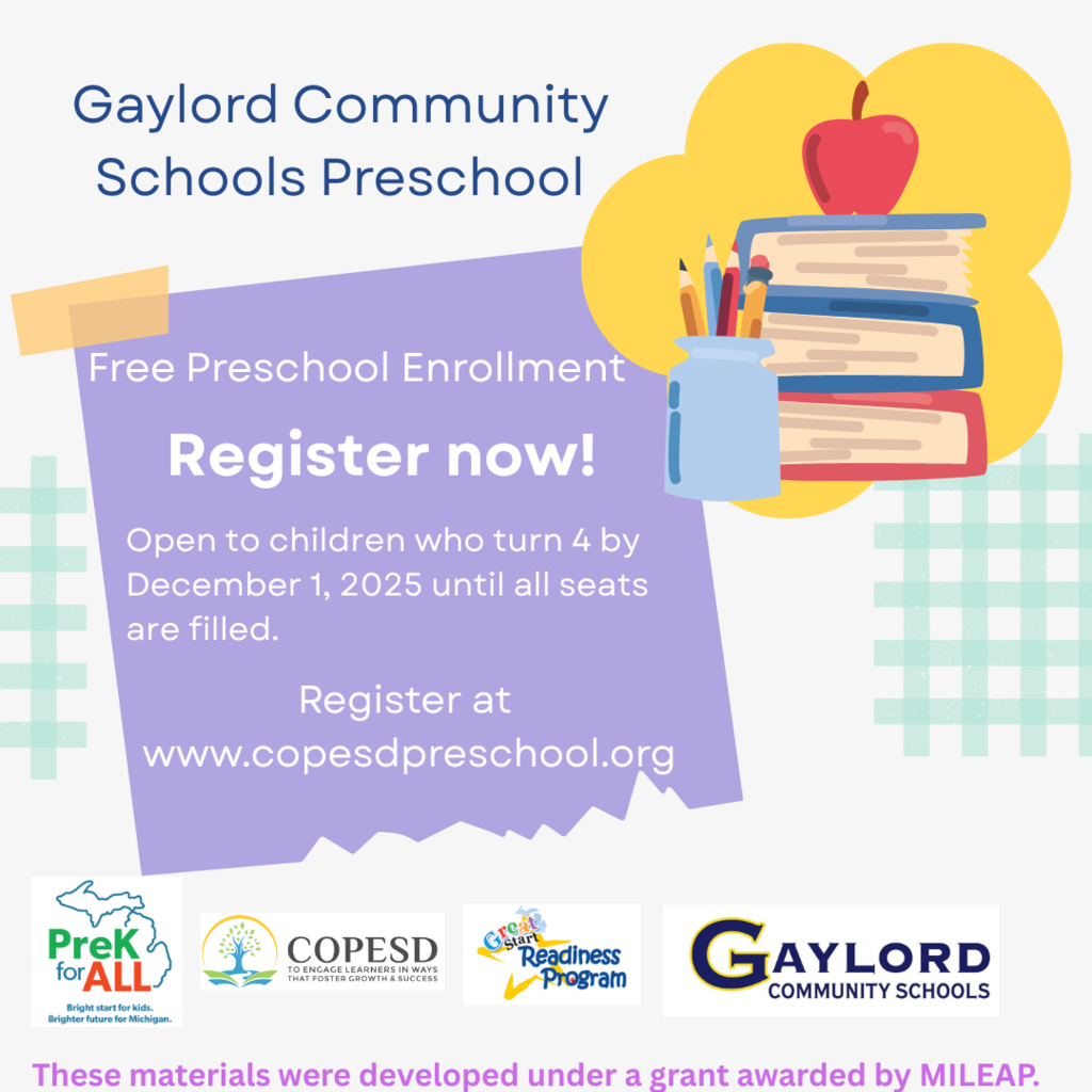 Free Preschool Enrollment, colorful flyer