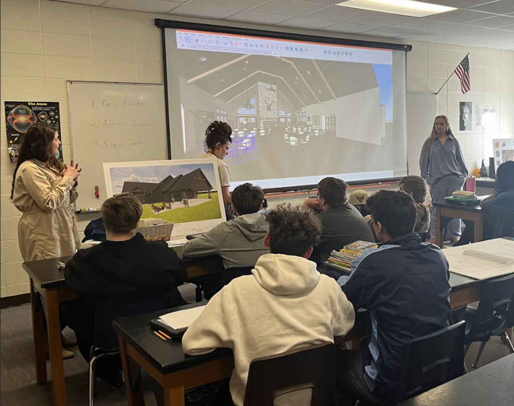 Students view presentation on Architecture