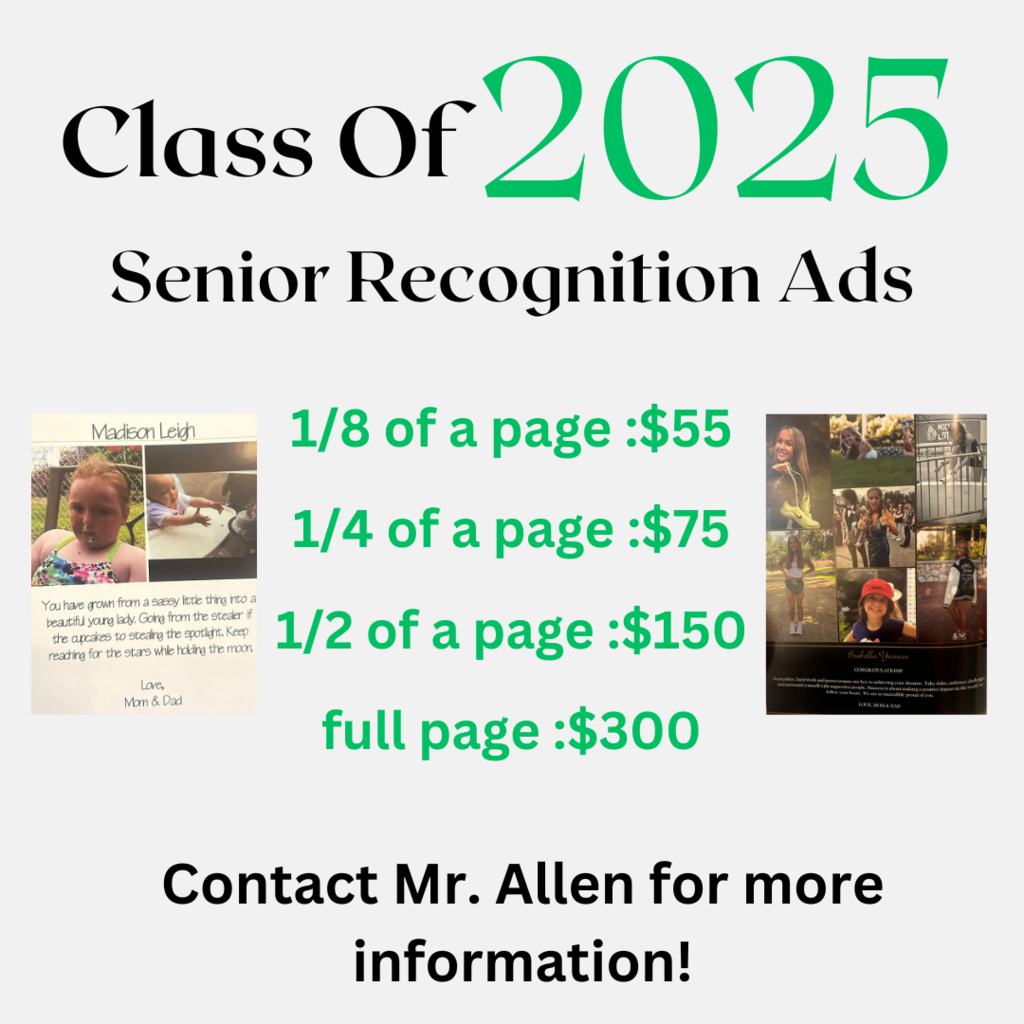 Senior recognition ad with prices.