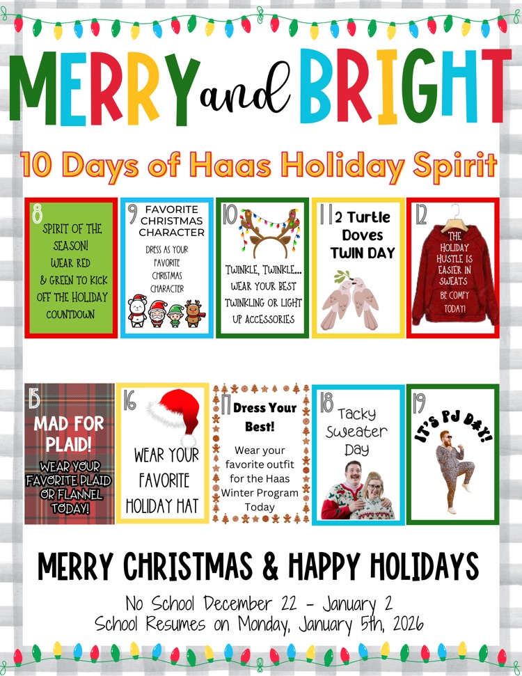 Haas Holiday Calendar