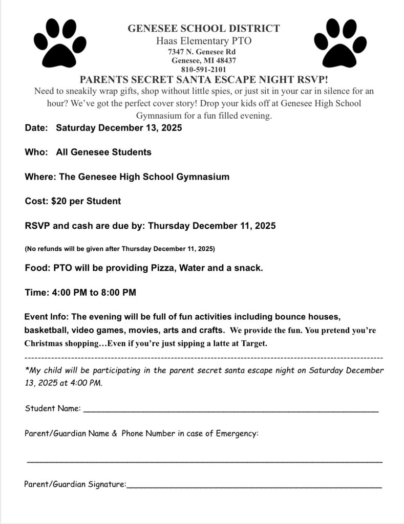 PARENTS SECRET SANTA ESCAPE NIGHT 