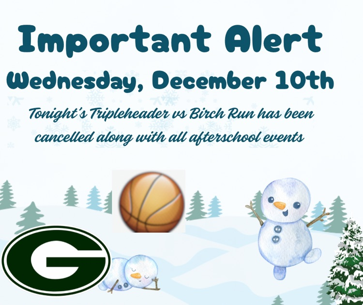 Tripleheader vs Birch Run has been canceled due to inclement weather 