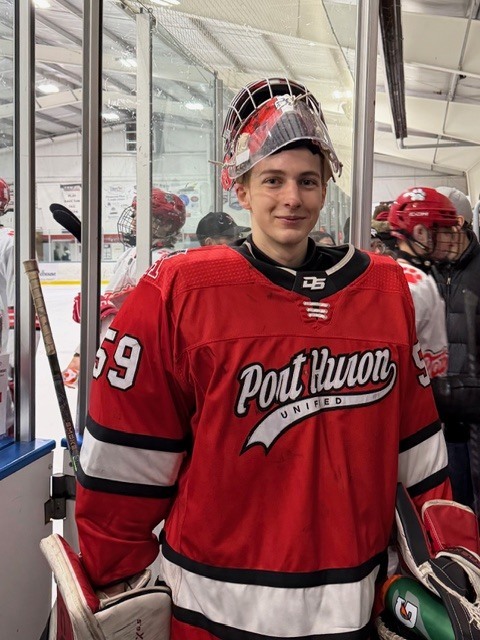 Picture of the starting goalie.