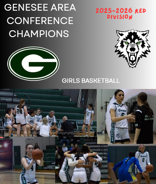 Girls basketball team are league champions (graphic is included with pictures from the season and logos) 
