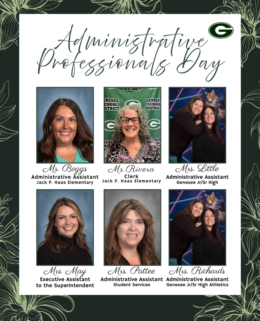 Graphic showing each member of the office staff in all buildings and listing their titles