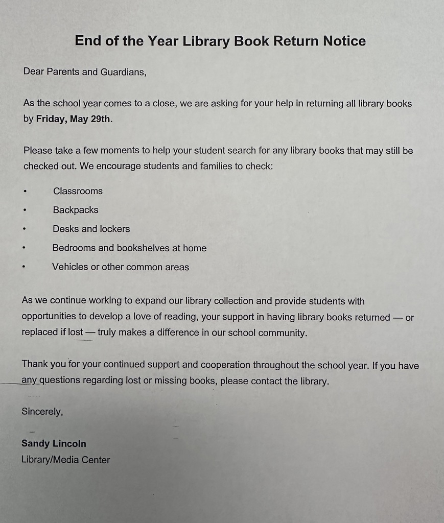 Library Book Return Notice 