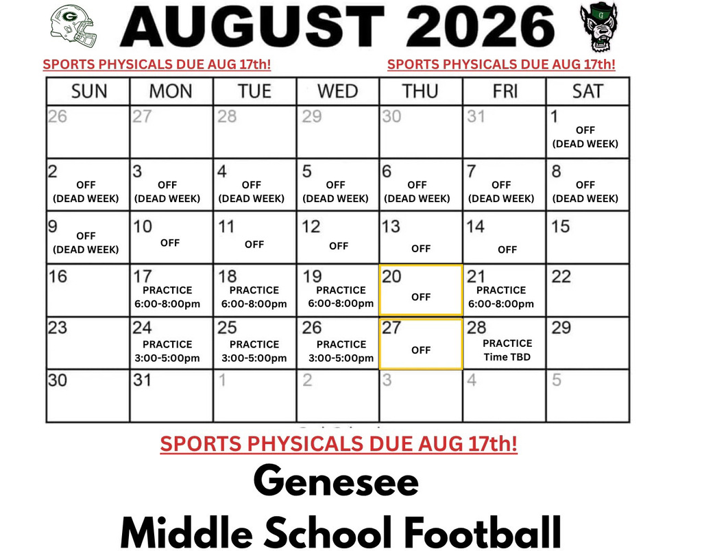 Middle School Football August