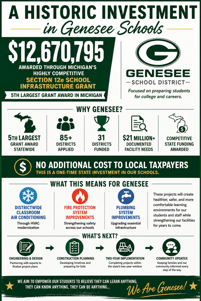 Flyer describing the items we are allowed to use the grant for as stated in letter above.