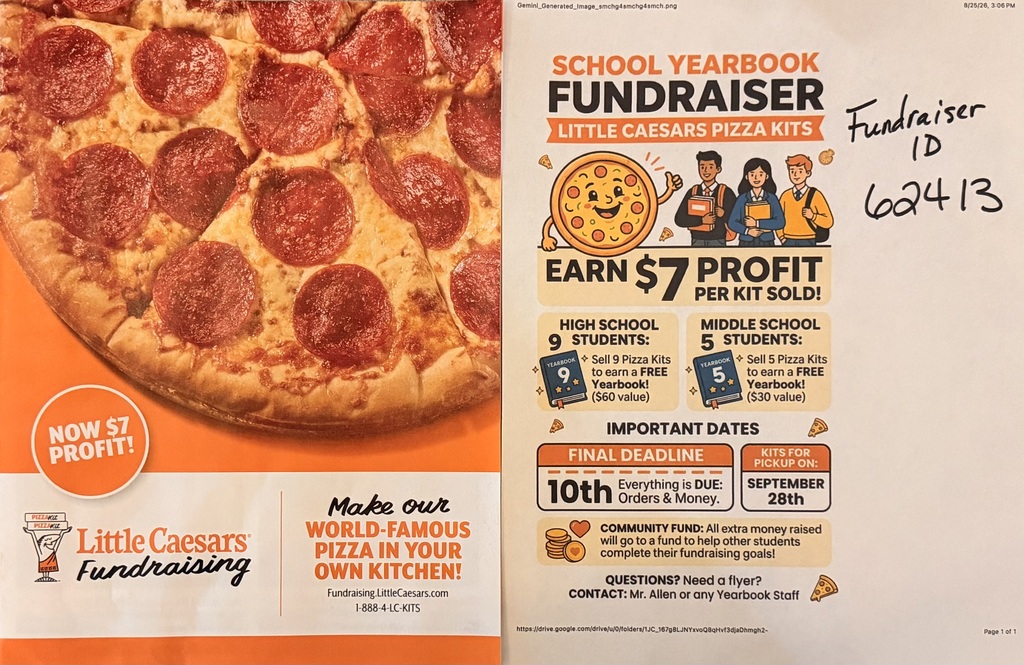 Yearbook Fundraiser, Little Caesars Kits.