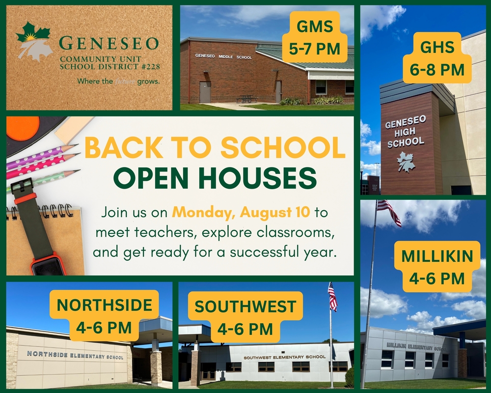 Geneseo families invited to back-to-school open houses Aug. 10