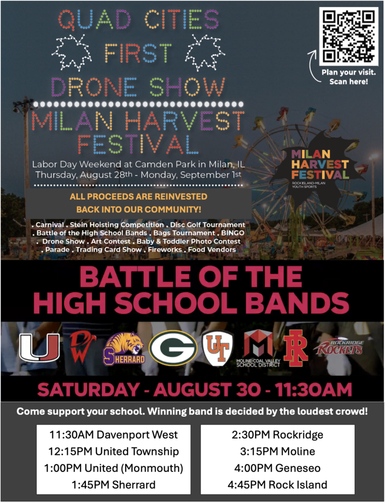 The High School Battle of the Bands is taking over the Milan Harvest Festival