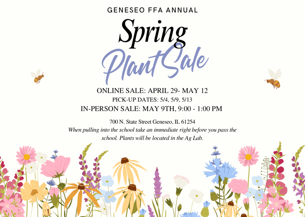 Save the date for the FFA Plant Sale, April 29–May 13!