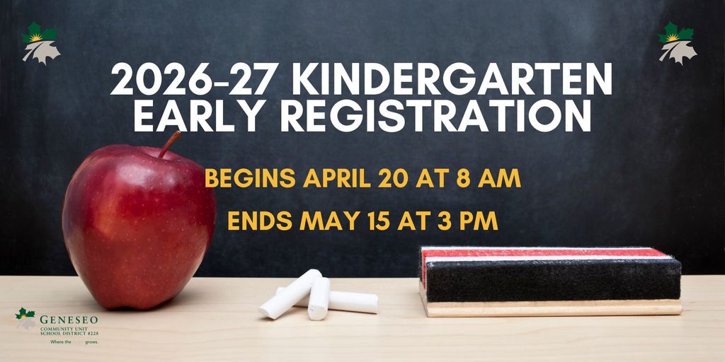 Early registration for the 2026–27 school year opened April 20 and closes May 15