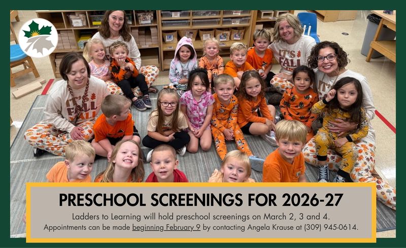 Ladders to Learning preschool screenings scheduled for 2026–27