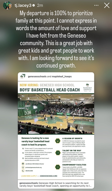 Coach Lacey comments on stepping down