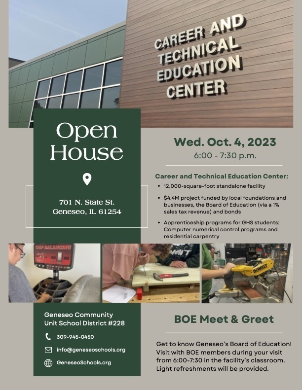 Career and Technical Education Center open house scheduled for Oct. 4 Career and Technical Education Center open house scheduled for Oct. 4