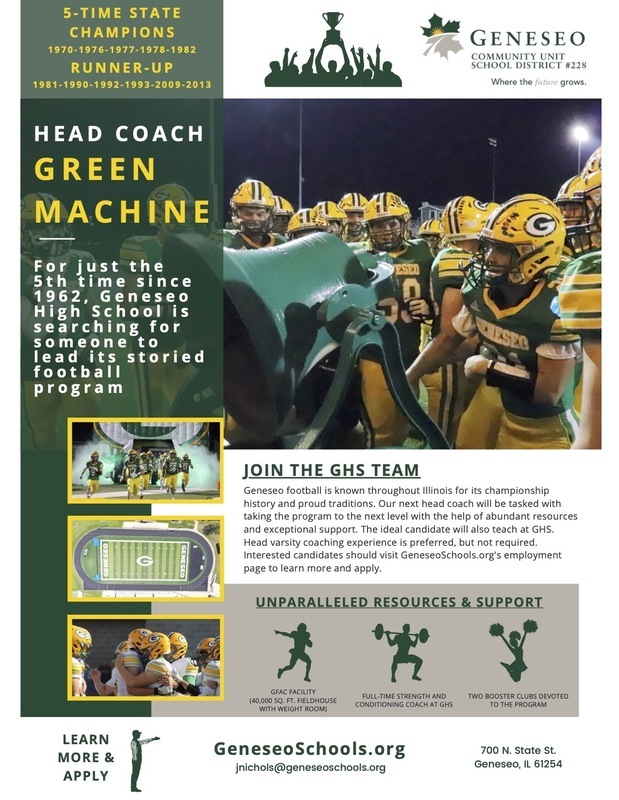 For just the fifth time since 1962, Geneseo High School is searching for someone to lead its storied football program.