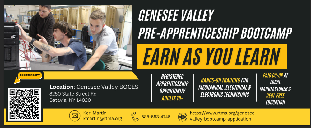 Flier for a Pre-Apprenticeship Bootcamp