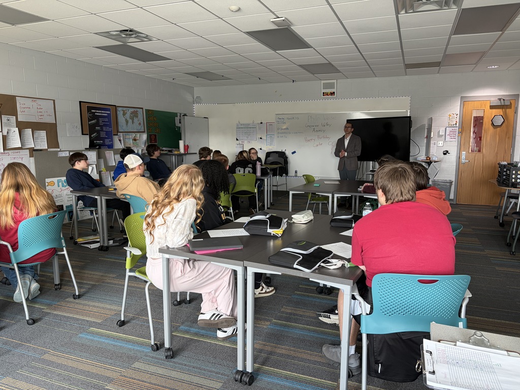 Early College High School Business 101 Students with a Guest Speaker