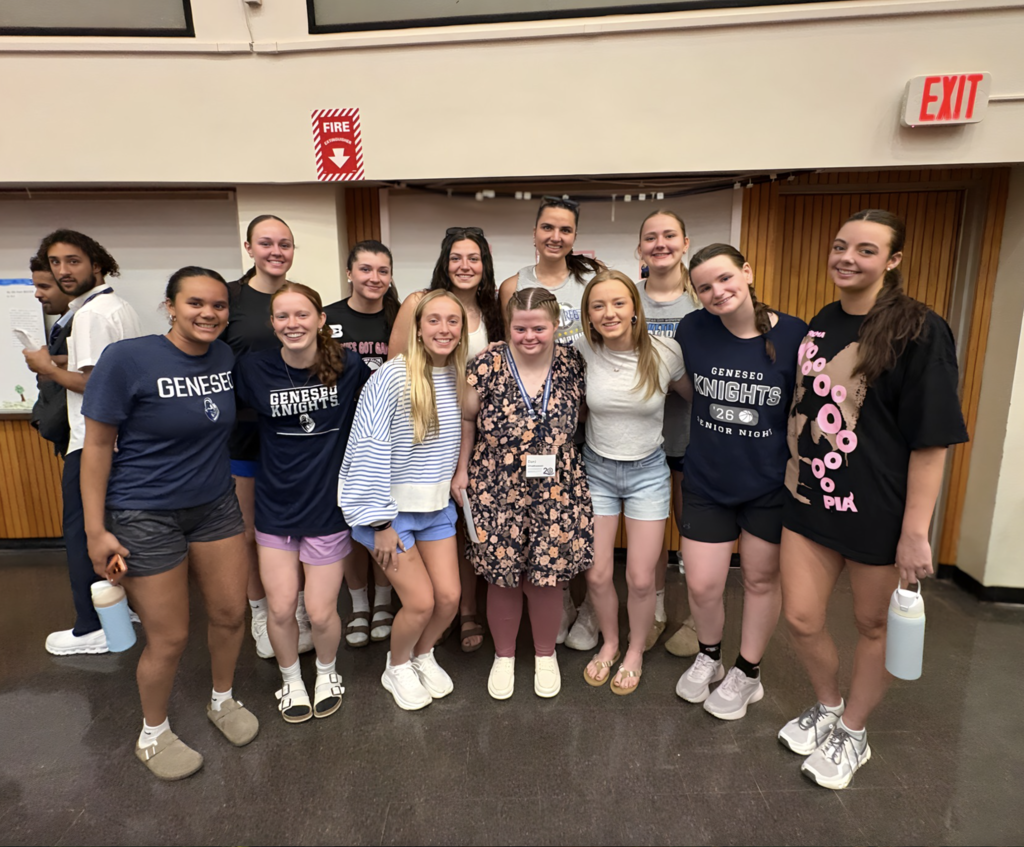 LIVES student after her presentation with her basketball teammates who came to support her.