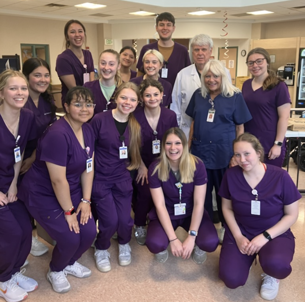 Students and their clinical instructors celebrating finishing their hours this year.  