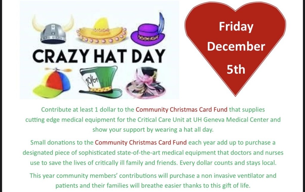 District Wide Hat Day December 5, 2025