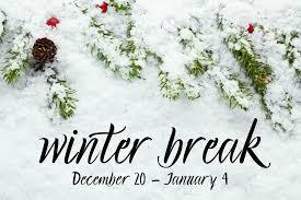 Winter Break picture with dates. 