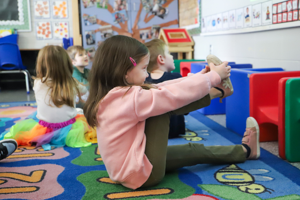 student stretching