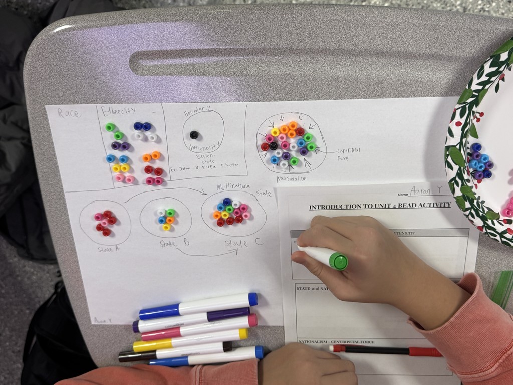 student working at desk