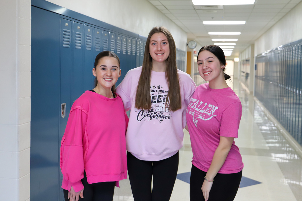 students wearing pink