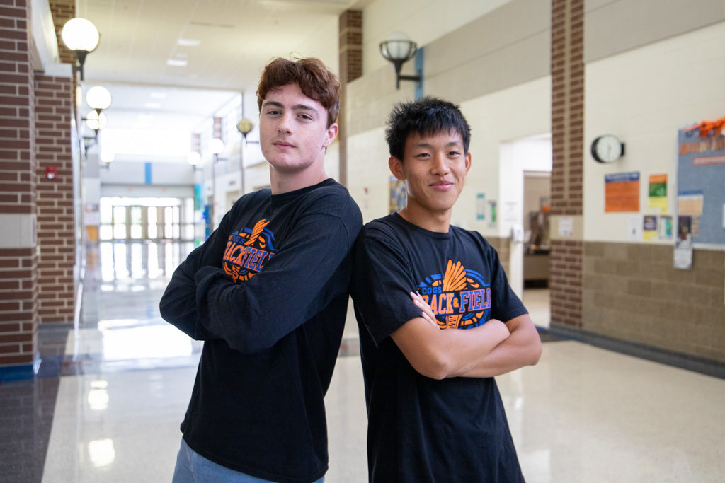 students and staff twin day