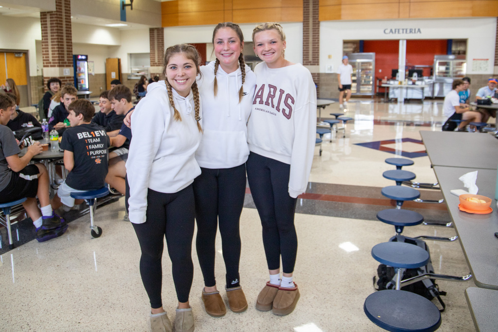 students and staff twin day