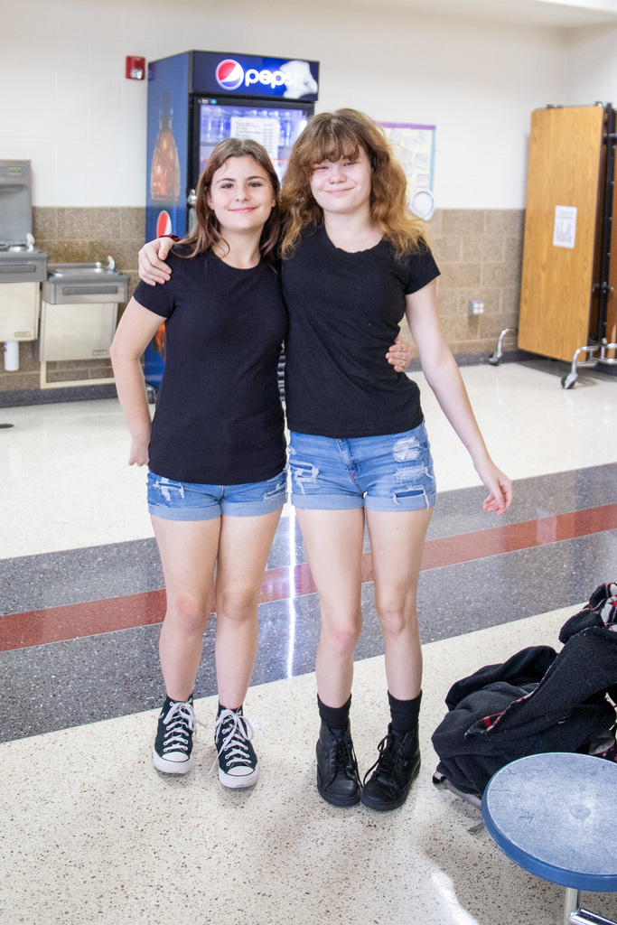 students and staff twin day