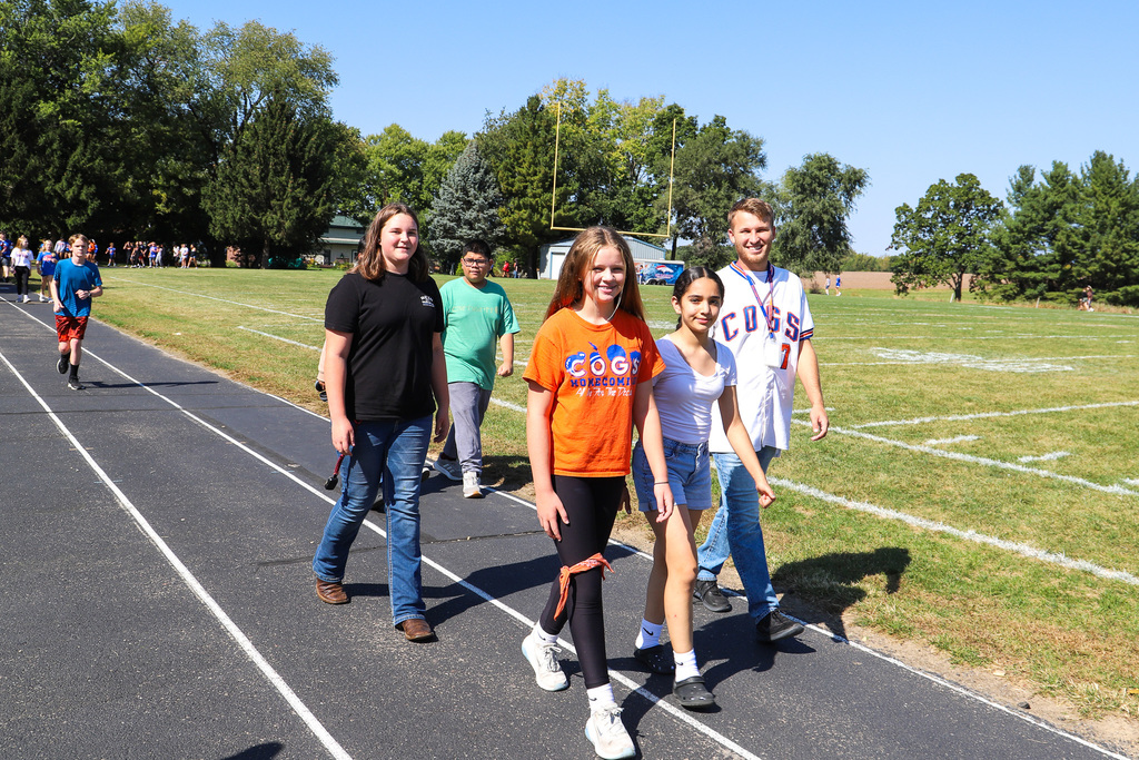 photo of students walking