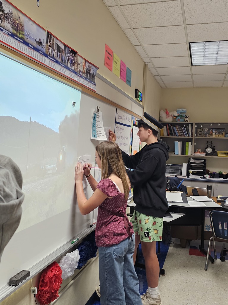 students with train gallery