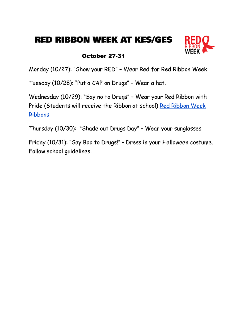 Red Ribbon Week KES/GES