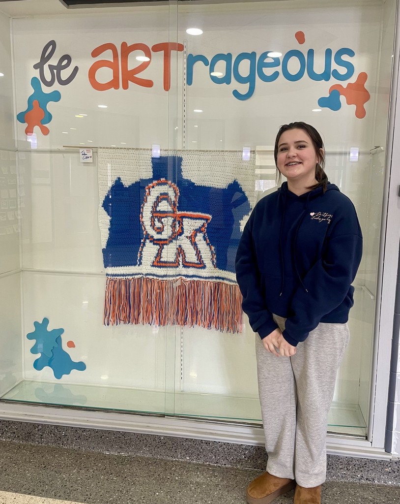 GK tapestry and student