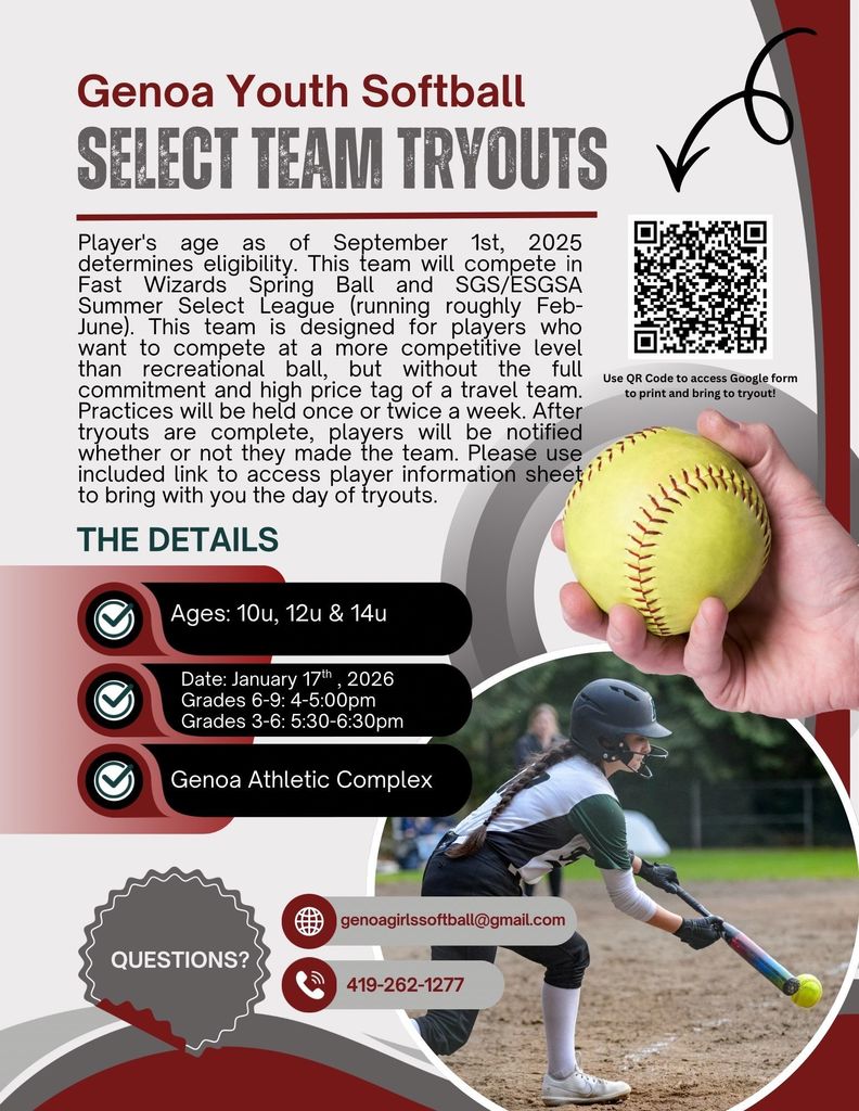 Genoa Youth Softball Select Team Tryouts