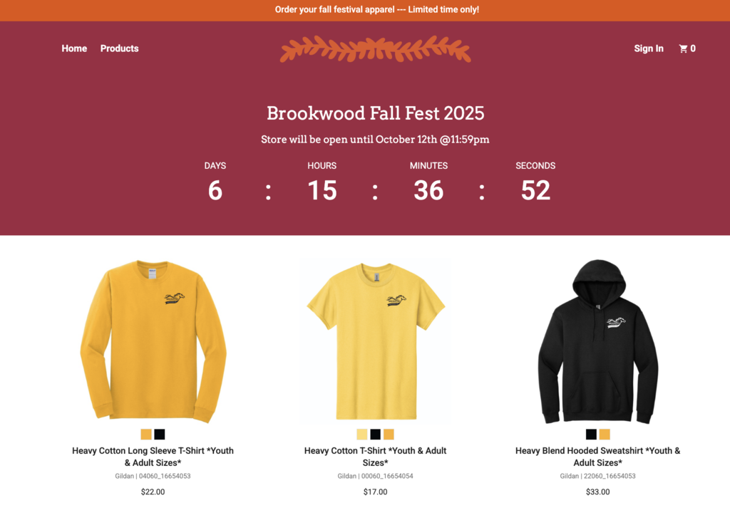 Fall Fest Swag Items