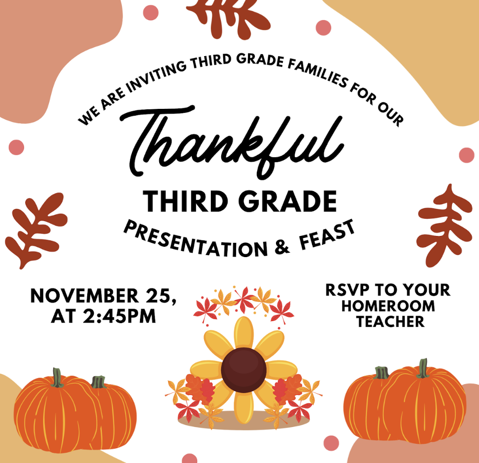 Thankful Third Grade Presentation & Feast